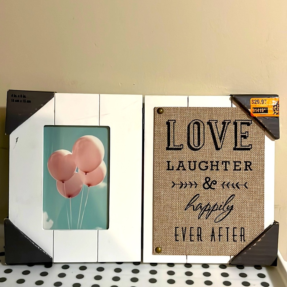 Bundle  🍒 at 5 for $25. Hometrends 4x6 Hinged White Frame Love Laughter